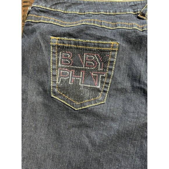 Baby Phat Jeans Womens 24 Vintage High Rise Capri Denim Bling Pockets Cat Y2K - Picture 5 of 12
